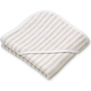 Liewood Stripe Crisp White/sandy Hooded Håndklæde Caro