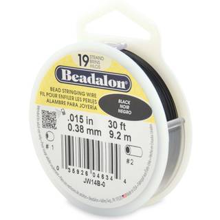 Beadalon 19 Strand rustfrit st?l Bead Stringing Wire.015 in / 0,38 mm sort 30 ft / 9.2 m