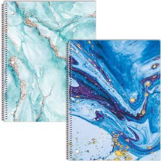 Better Office Products Marble Design Spiral Notebooks 2 Pack College Rule 100 Sheet 10,5 x 8 tommer Abstrakt marmor mode design dækker 2 pakke