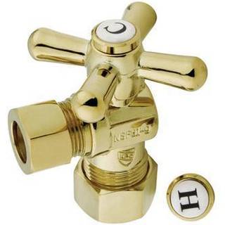 Kingston Brass CC54402X 5/8 """" O.D. Komprimering 1/2 """" O.D. Komprimeringsvinkelafbrydelsesventil poleret messing