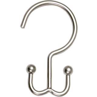 Zenna Home Neverrust Rustproof Aluminium Double Shower Hooks S?t med 12 satin nikkel