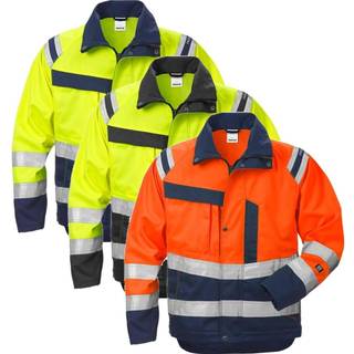 Fristads 119623 Hi Vis jakke dame kl.3 4129 / Arbejdsjakke Hi-Vis Orange/Marine 2XL