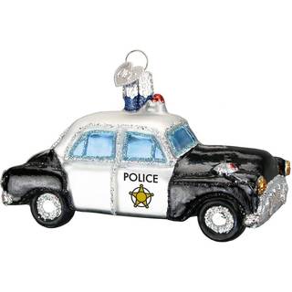 Old World Christmas Ornaments: Police Officer Gaver Glass Blown Ornamenter til juletræpolitibil