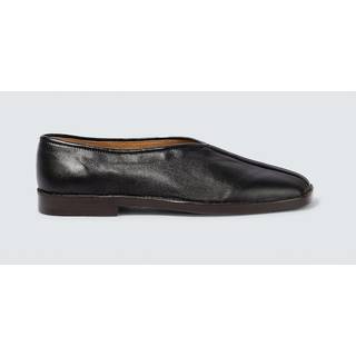 Lemaire Piped leather loafers - black - EU 42