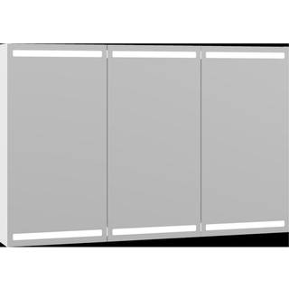 Scanbad Luna Level Spejlskab 80x120 cm m/3 låger - hvid mat