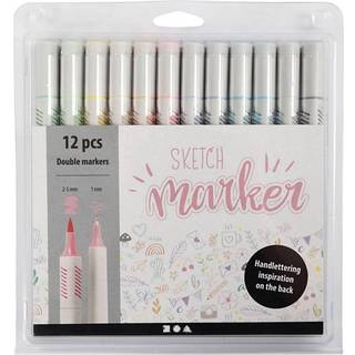 Creativ Company Sketch Double Markers Pastel Colours 12 pcs