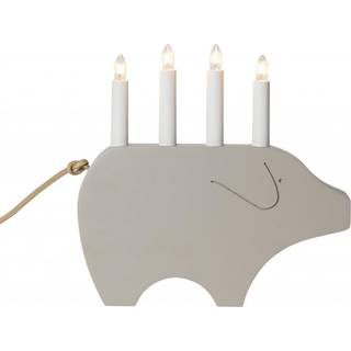 Lysestage Gry højde 28 cm - Beige