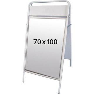 Expo Sign Gadeskilt med logoplade, hvid, 70 x 100 cm