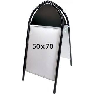 Gotik Classic gadeskilt med logoplade, 50 x 70 cm, sort