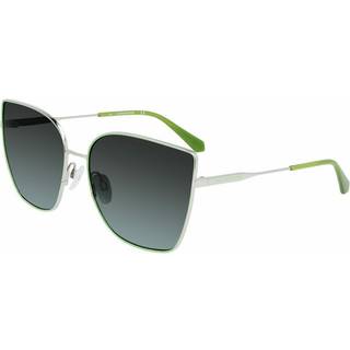Calvin Klein Kvinde CKJ21213S 049 Solbriller Metal Sølv Grøn Cat Eye Skygge