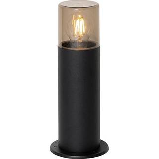 Stående udendørslampe sort med røgskærm 30 cm IP44 - Odense