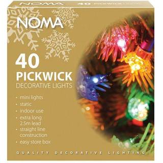 Noma Pickwick julelys, farvede, 40 stk, 4311