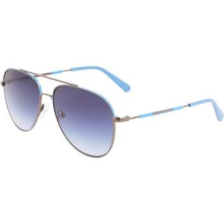 Calvin Klein Unisex CKJ22201S 020 Solbriller Metal Sølv Blå Pilot Normal Skygge