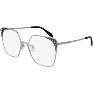 Alexander McQueen Kvinde AM0312O 001 Optiske stel Metal Sølv Firkantet