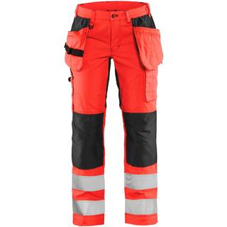Blåkläder 7163 Dame High Vis Buks med stretch / Dame High Vis Arbejdsbuks med stretch - C50 - High Vis Rød/Sort