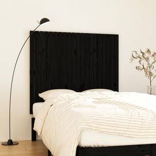 sengegavl 127,5x3x110 cm massivt fyrretræ sort