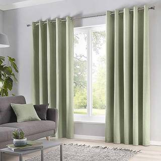 Fusion Fusion Green Sorbonne Pair of Eyelet Room Darkening Curtains