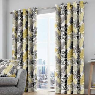 Fusion Tropical Leaves Lined Eyelet 100% Bomuldsgardiner117 x 137cm