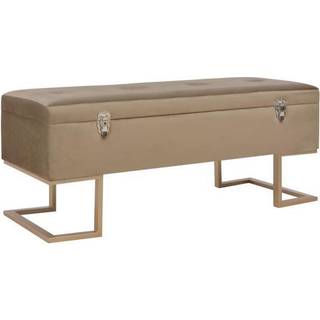 bænk med opbevaringsrum 105 cm fløjl beige