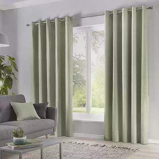 Fusion Fusion Green Sorbonne Pair of Eyelet Room Darkening Curtains
