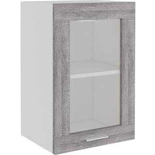 væghængt glasskab 40x31x60 cm konstrueret træ grå sonoma-eg