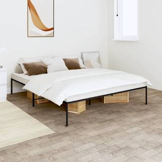 sengeramme 140x190 cm metal sort