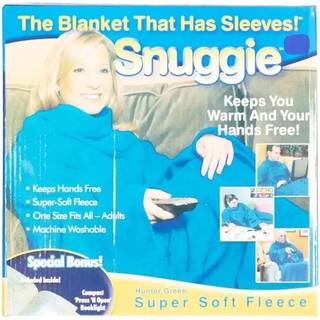 Snuggie plaid - Tæppe med ærmer - 130x180 cm - Kobolt blå