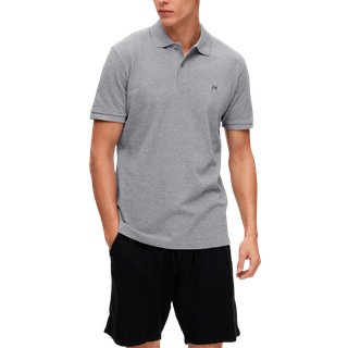 Selected klassisk polo i medium grey melange til herre