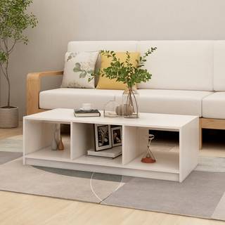 sofabord 110x50x34 cm massivt fyrretræ hvid