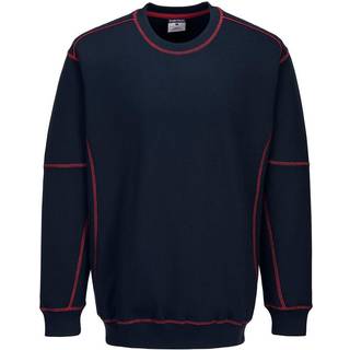 2 farvet sweatshirt - Marine/Rød (Størrelse: XXXL)