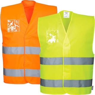 Hi-vis vest m. dobbelt ID-holder - Gul (Størrelse: XX/3X)