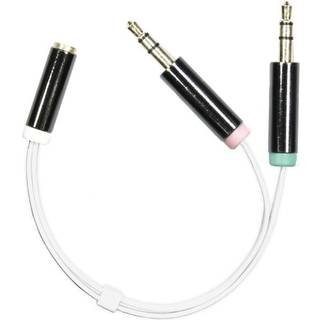 Deltaco 2 x 3,5mm hovedtelefonadapter- Sort