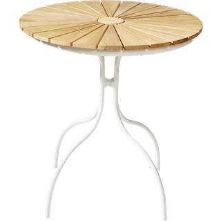 KERTEMINDE TEAK CAFÉBORD Ø80 cm, ANTRACIT STEL (På lager i varehus)