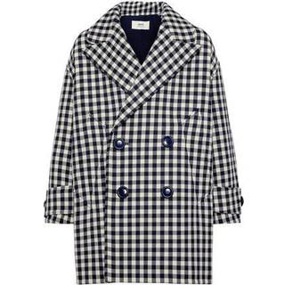 Ami Paris Oversized houndstooth wool coat - blue - EU 46