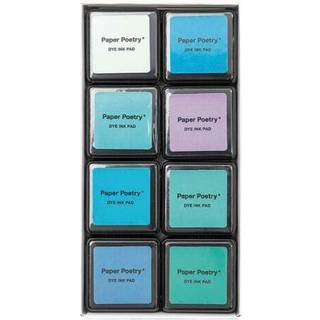 Paper Poetry Tusche-Stempelkissen Set 8 Farben - Aqua Mix