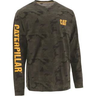 Caterpillar Men's Trademark Banner Lang?rmet tee -skjorter med midtback Neck Wire Management Loop og Cat Logo Night Camo 4x stor