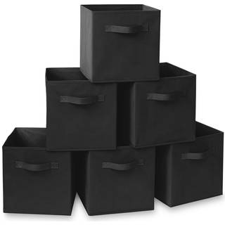 Casafield S?t med 6 sammenfoldelig stofterningopbevaringsbakker sort - 11 """" sammenfoldelige kludkurve til hylder cubby arrang?rer og mere