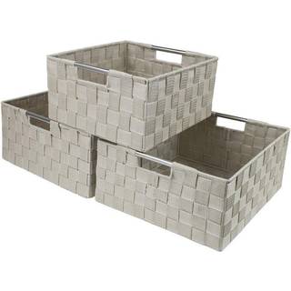 Sorbus opbevaringsboks v?vet kurv bin container tote terning arrang?r s?t stable opbevaring kurv v?vet rem hylde arrang?r indbygget b?reh?ndtag (