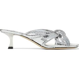 Jimmy Choo Avenue 50 snake-effect leather mules - silver - EU 34