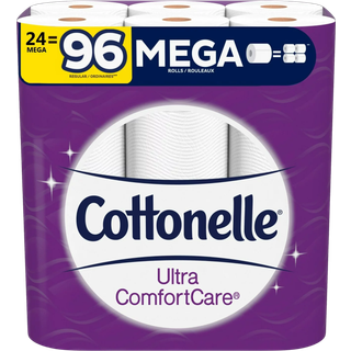 Cottonelle ultra komfortpleje toiletpapir bad væv 24 mega toiletpapir ruller