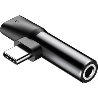 Baseus - Lydadapter USB-C til Mini Jack 3.5mm + USB-C (sort)