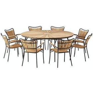 Kerteminde Ø170 teak havemøbelsæt med 8 stole - Teak/antracit