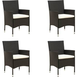 havestole med hynder 4 stk. polyrattan sort