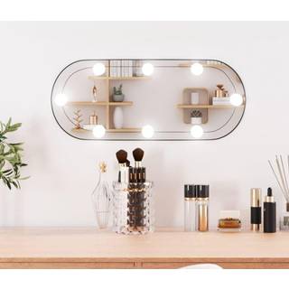 vægspejl med LED-lys 20x50 cm oval glas