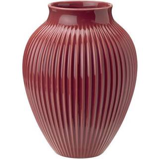 KNABSTRUP Vase 27 cm m/riller - bordeaux