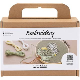 Mini DIY Broderi Kit - Støvet Grøn, 1 pk.