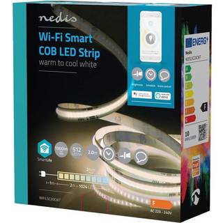 Nedis SmartLife LED Strip Wi-Fi, 2m, IP20 - Hvid