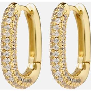 Luv Aj Luv Aj Gold Tone Core Pave Chain Link Huggies Earrings