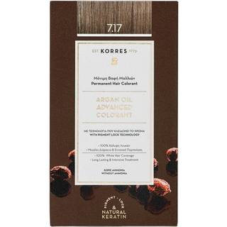 Korres Argan Oil Permanent hårfarve Med Arganolie Skygge 7.17 Dark Blonde Beige 50 ml - 50 ml