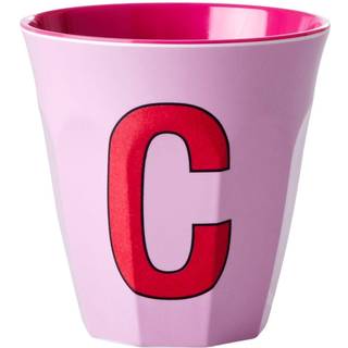 RICE Rice melaminkop medium bogstav C 30 cl Pink